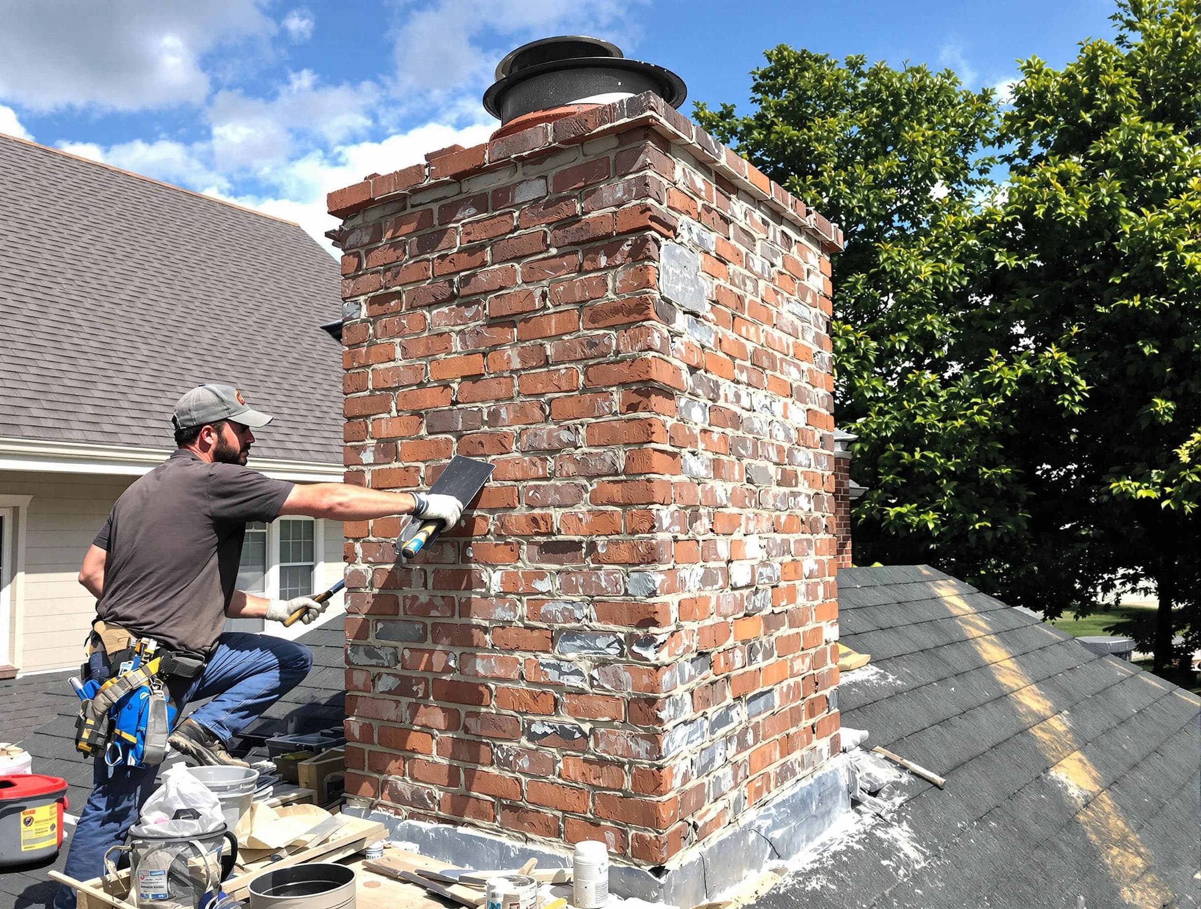 Completed chimney rebuild by Lafayette Chimney Sweep in Lafayette, TN