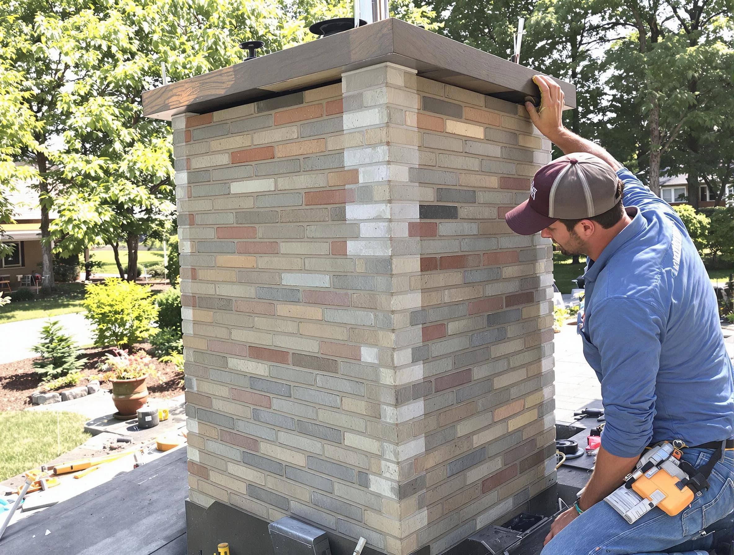 Lafayette Chimney Sweep completing a modern chimney remodel in Lafayette, TN