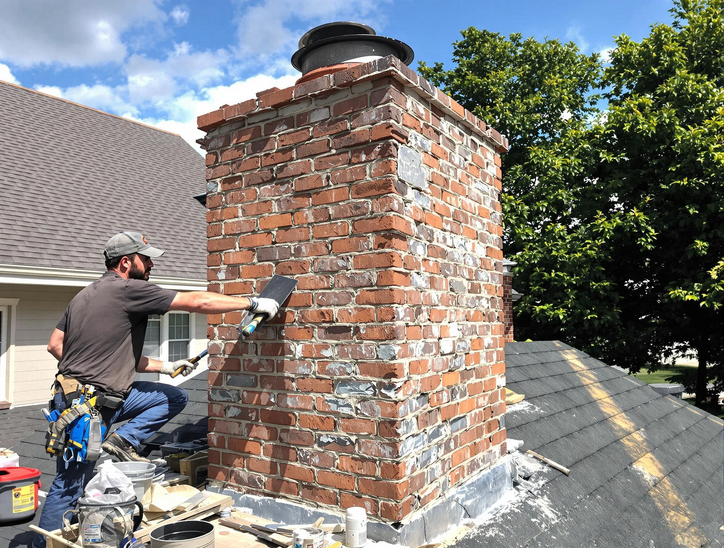 Completed chimney rebuild by Lafayette Chimney Sweep in Lafayette, TN