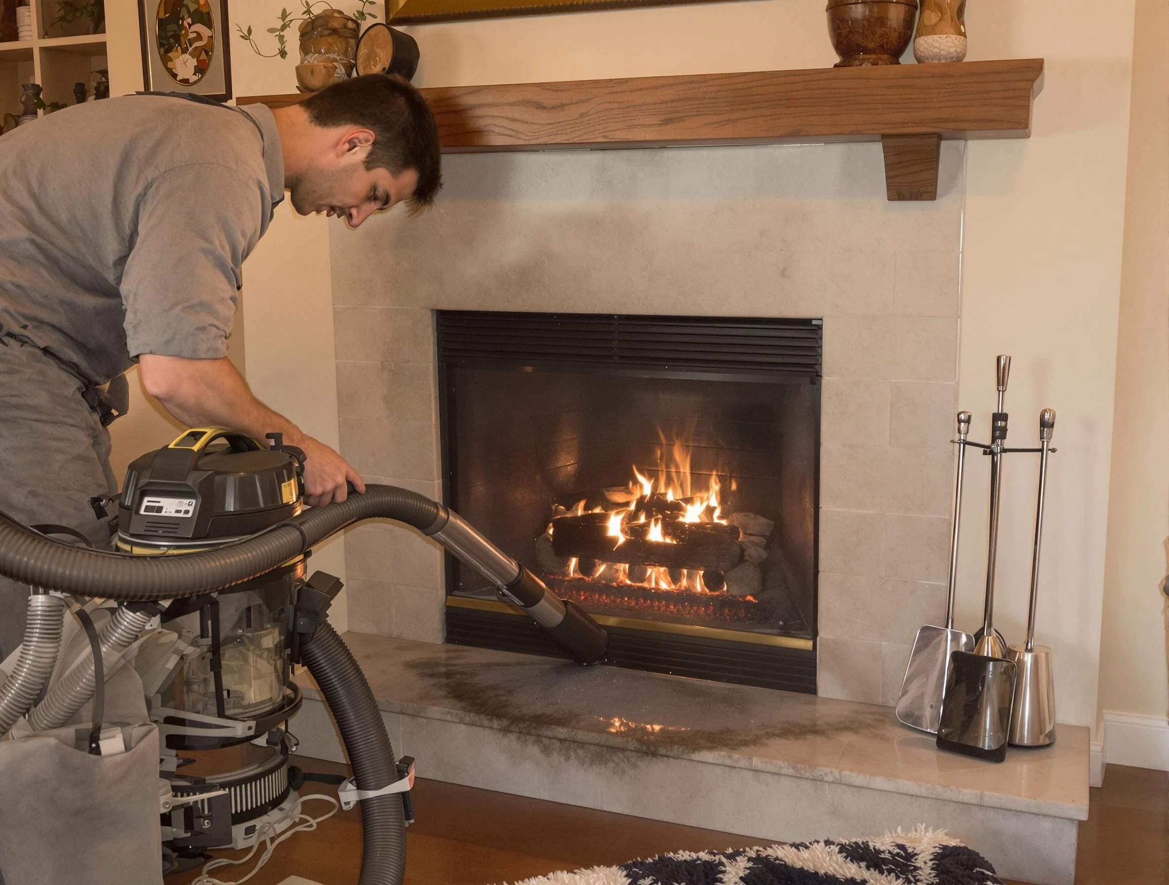 Routine fireplace upkeep by Lafayette Chimney Sweep in Lafayette, TN
